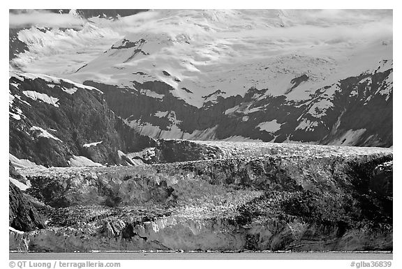 Tidewater glacier, West Arm. Glacier Bay National Park (black and white)