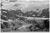 Tidewater glacier, West Arm. Glacier Bay National Park, Alaska, USA. (black and white)