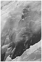 Ice wall detail, Reid Glacier. Glacier Bay National Park ( black and white)