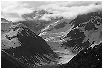 Topeka Glacier, late afternoon. Glacier Bay National Park ( black and white)