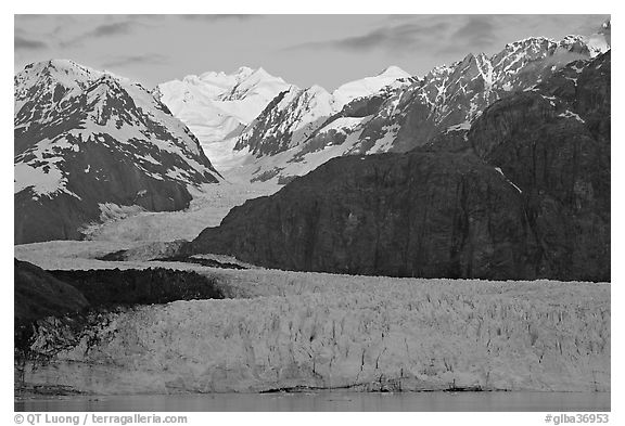 Mount Fairweather and Margerie Glacier, sunrise. Glacier Bay National Park, Alaska, USA.