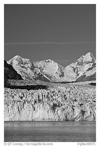 Front of Margerie Glacier and Fairweather range. Glacier Bay National Park, Alaska, USA.