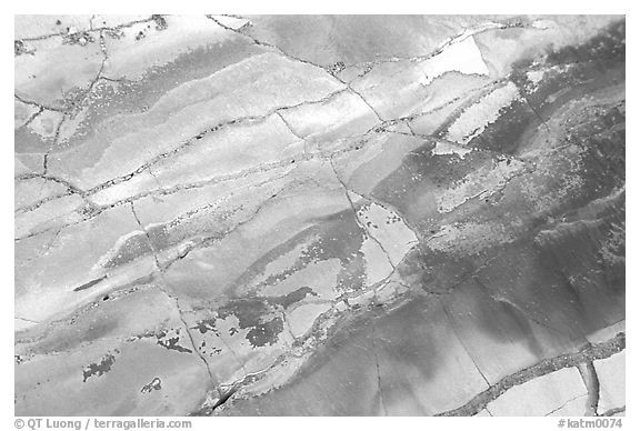 Colorful slab, Valley of Ten Thousand smokes. Katmai National Park (black and white)