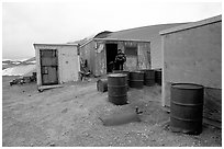 Abandonned geological survey cabin, Valley of Ten Thousand smokes. Katmai National Park, Alaska (black and white)