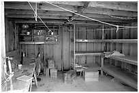 Abandonned geological survey cabin, Valley of Ten Thousand smokes. Katmai National Park, Alaska (black and white)