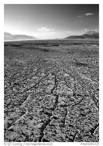 Ash formation, Valley of Ten Thousand smokes. Katmai National Park (black and white)