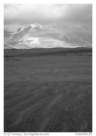Ash formation, Valley of Ten Thousand smokes. Katmai National Park (black and white)