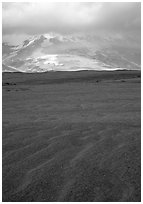 Ash formation, Valley of Ten Thousand smokes. Katmai National Park, Alaska, USA. (black and white)