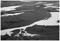 Patterns of melting snow, Valley of Ten Thousand smokes. Katmai National Park ( black and white)