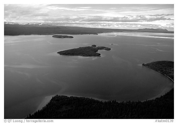 Aerial view of Naknek lake. Katmai National Park, Alaska, USA.