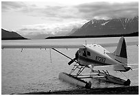 Floatplane in Naknek lake. Katmai National Park ( black and white)