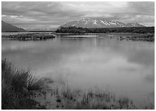 Sunset on the Brooks river. Katmai National Park ( black and white)