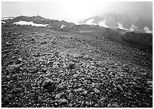 Pumice below Novarupta volcano, Valley of Ten Thousand smokes. Katmai National Park ( black and white)
