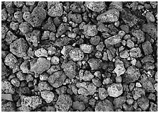 Detail of pumice, Valley of Ten Thousand smokes. Katmai National Park, Alaska, USA. (black and white)