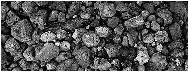 Pumice close-up, Valley of Ten Thousand Smoke. Katmai National Park (Panoramic black and white)