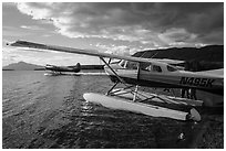 Floatplanes, Lake Brooks. Katmai National Park ( black and white)