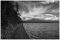 Shore of Lake Brooks. Katmai National Park ( black and white)