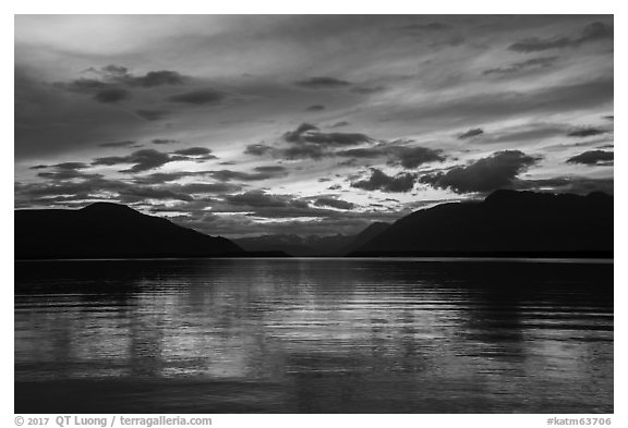 Dawn, Naknek Lake. Katmai National Park (black and white)