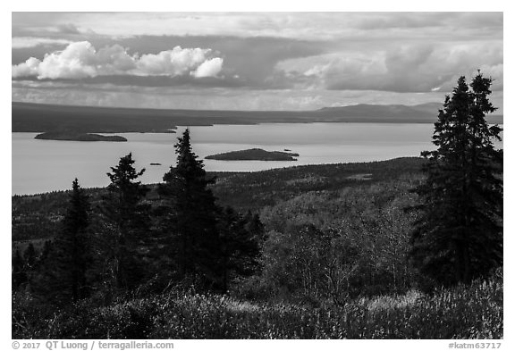 Lake Brooks from above, autumn. Katmai National Park (black and white)