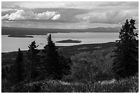 Lake Brooks from above, autumn. Katmai National Park ( black and white)