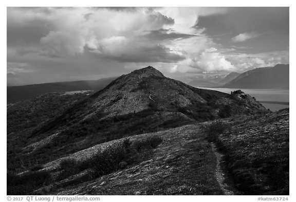 Dumpling Mountain Trail. Katmai National Park (black and white)