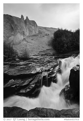 Ukak River, Valley of Ten Thousand Smokes. Katmai National Park (black and white)