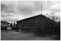 Three Forks Overlook shelter. Katmai National Park ( black and white)