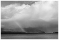 Cloud and rainbow, Naknek Lake. Katmai National Park ( black and white)