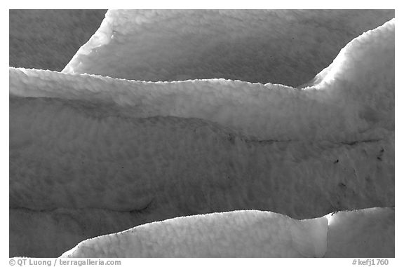 Icy ridges close-up at the terminus of Exit Glacier. Kenai Fjords National Park, Alaska, USA.