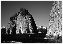 Islands in Aialik Bay. Kenai Fjords National Park ( black and white)