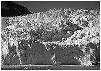 Front of Aialik Glacier. Kenai Fjords National Park, Alaska, USA. (black and white)