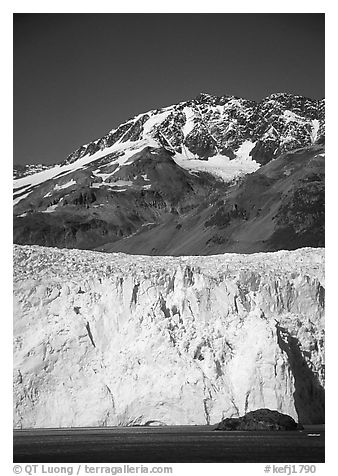 Aialik Glacier and mountains. Kenai Fjords National Park, Alaska, USA.