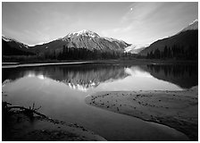 Resurrection River and Exit Glacier, early morning. Kenai Fjords National Park ( black and white)