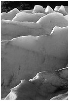 Ridges of blue ice at the terminus of Exit Glacier. Kenai Fjords National Park ( black and white)