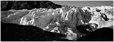 Glacier landscape. Kenai Fjords  National Park (Panoramic black and white)