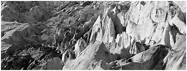 Chaotic ice forms on Exit Glacier. Kenai Fjords  National Park (Panoramic black and white)