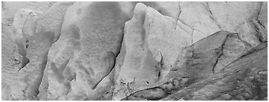 Ice close-up, Exit Glacier. Kenai Fjords  National Park (Panoramic black and white)