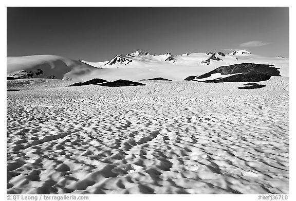Snow cups and Harding icefield. Kenai Fjords National Park (black and white)
