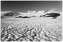 Snow cups and Harding icefield. Kenai Fjords National Park, Alaska, USA. (black and white)