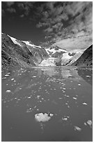 Icebergs in Northwestern Lagoon, Northwestern Fjord. Kenai Fjords National Park ( black and white)