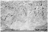 Face of Northwestern Glacier, Northwestern Lagoon. Kenai Fjords National Park, Alaska, USA. (black and white)