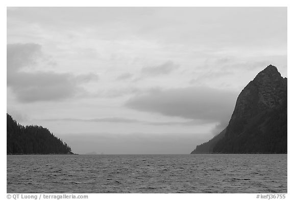 Peaks and fog. Kenai Fjords National Park, Alaska, USA.