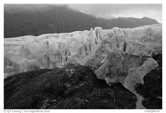 Moraine and Exit Glacier. Kenai Fjords National Park, Alaska, USA.