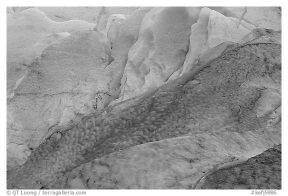 Detail of ice on Exit Glacier. Kenai Fjords National Park, Alaska, USA.