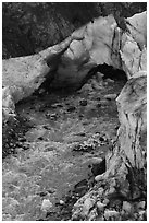 Ice arch and glacial stream, Exit Glacier, 2016. Kenai Fjords National Park ( black and white)