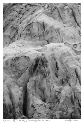 Detail of steep section of Exit Glacier. Kenai Fjords National Park (black and white)