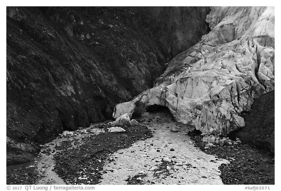 Front of Exit Glacier, 2016. Kenai Fjords National Park (black and white)