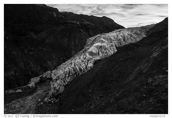 Exit Glacier, 2016. Kenai Fjords National Park (black and white)