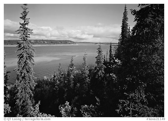 Bend of the Kobuk River, mid-morning. Kobuk Valley National Park (black and white)