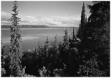 Bend of the Kobuk River, mid-morning. Kobuk Valley National Park ( black and white)